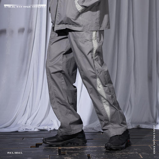 RELABEL 21SS灰色撞色拼接多结构分割明线宽松休闲长裤 商品图2