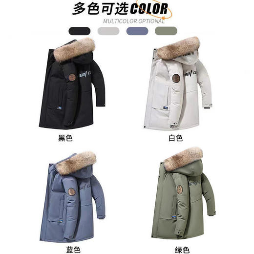  冬季帅气男款 中长款加厚 大毛领连帽 帅气有型 抗风防风！（yrf02） 商品图3