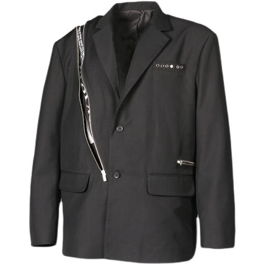 RELABEL 21SS 毕冉同款双拉链隐藏印花裁片西装外套 商品图4