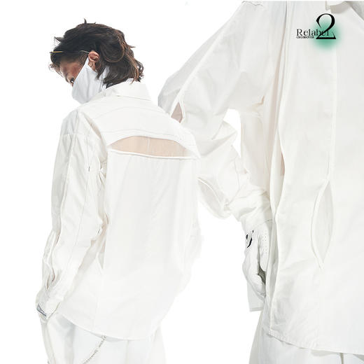 RELABEL 21AW多裁片分割立体包边拼接透明纱宽松衬衣 商品图1