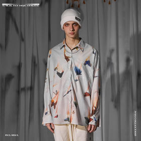 RELABEL 21SS 冯呈辰同款燃烧坠落蝴蝶满印长袖衬衣