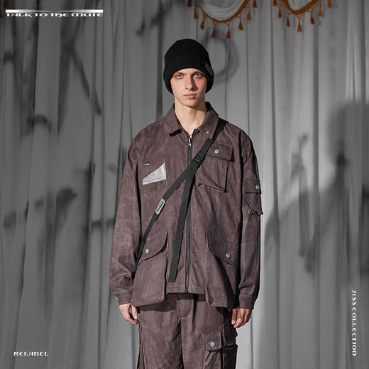 RELABEL 21SS 蜡染做旧工艺多口袋战术工装帆布重工夹克外套 商品图0