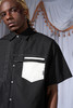 RELABEL 21SS 黑色双层结构撞色白口袋短袖宽松衬衣 商品缩略图5