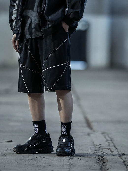 ENSHADOWER隐蔽者潮牌新品网洞绗缝反光短裤男宽松休闲五分裤中裤 商品图2