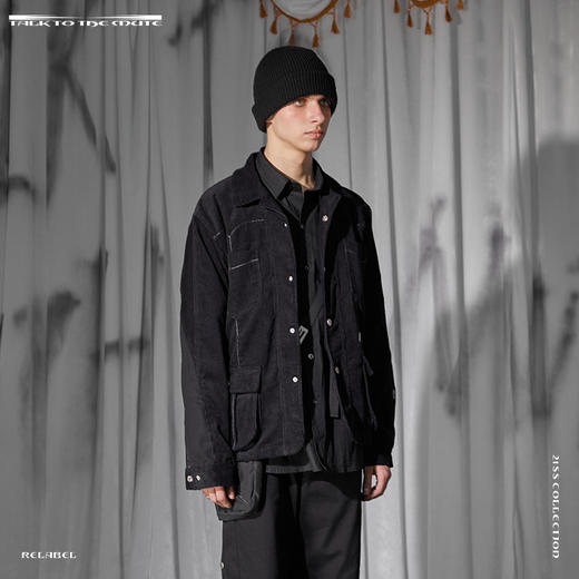 RELABEL 21SS四袋灯芯绒拼接撞色走线定制铭牌外套 商品图3