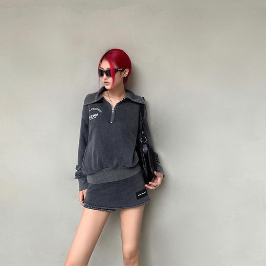 NEWA PROJECT 秋冬原创翻领休闲宽松外套上衣包臀a字半身裙套装女 商品图3