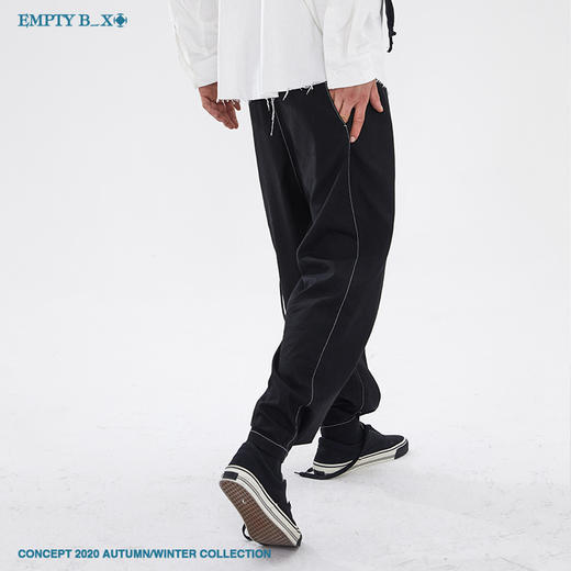 RELABEL 2020AW 前片平面无腰设计后口袋明线宽松休闲西裤长裤男 商品图1