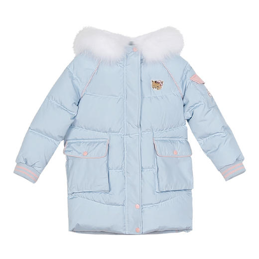 【加厚连帽中长款童装白鹅绒服】21年冬季新品女童加厚保暖羽绒服 商品图8
