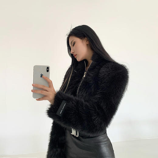 NEWA PROJECT原创高档秋冬加厚毛毛外套休闲运动辣妹上衣皮草女 商品图3
