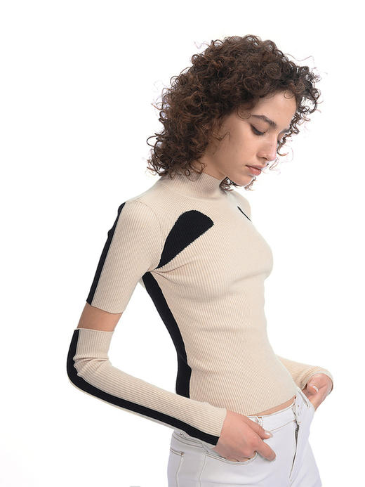 IFIK Wool Tops 时间旅客 展露品味两穿袖口可拆卸羊毛针织打底衫 商品图1