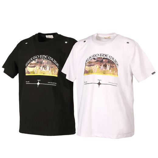 RELABEL 21SS 复古野餐油画主题印花宽松薄款短袖T恤 商品图4