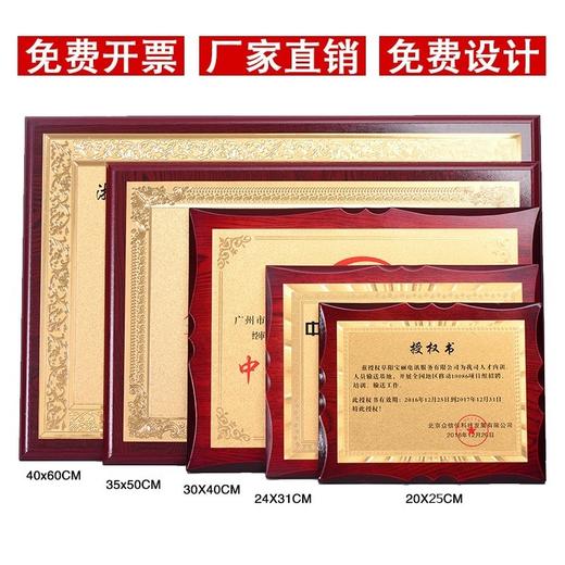奖牌 慈善爱心人士定制 定做授权牌木质牌匾金箔奖牌荣誉牌证书颁奖木托铜牌制作 商品图1