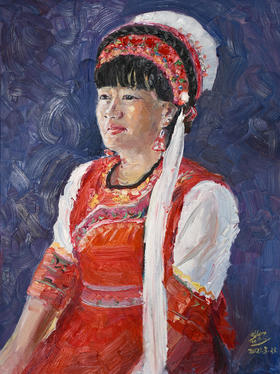 油画《白族金花》