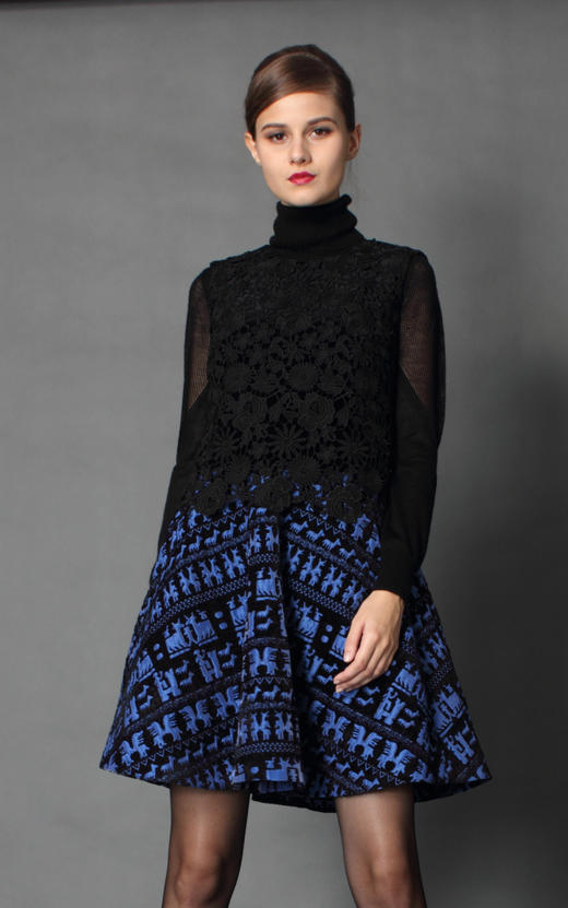 【伯妮斯茵】163S221--蓝色连衣裙 商品图1