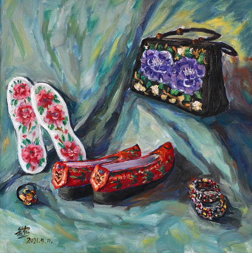 油画《白族饰品之一》 商品图0