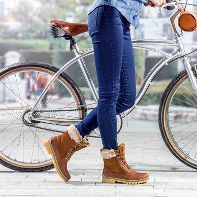 #断码特价36码#西班牙原产时尚舒适加毛款女士皮靴 TB1黄褐色(优质保暖毛内衬) 商品图4