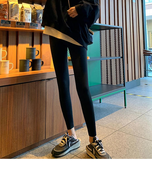 【拍2减10元】多妈自留-春秋百搭显瘦鲨鱼裤薄绒打底裤外穿紧身弹力修身瘦腿瑜伽裤8-20度可穿-广州仓发- 商品图5