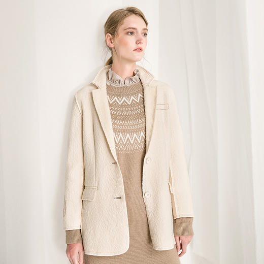 Famecoco范可儿气质小西装女冬季时尚呢子西服F218AW002 商品图1