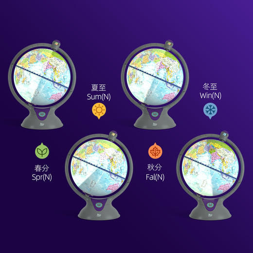 【黑金专享】科学罐头3合1高清发光世界地球仪儿童中小学生用地理摆件灯20cm大 商品图4