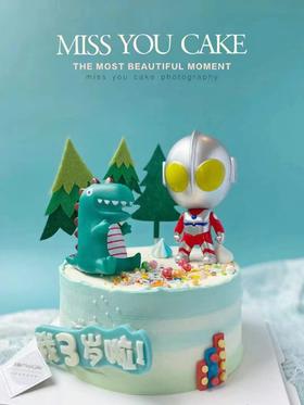 定制款蛋糕 - 奥特曼打小怪兽