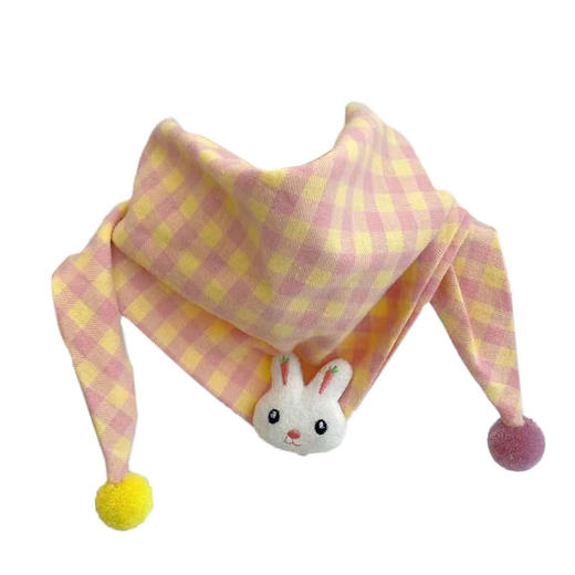 秋冬棉质儿童围巾韩版卡通宝宝口水巾保暖百搭格子男童女童围脖 商品图5