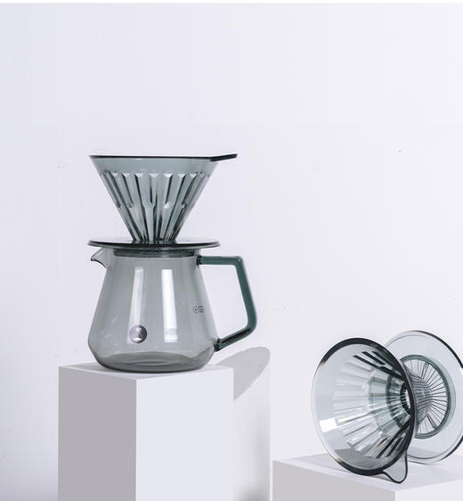 泰摩 冰瞳手冲滤杯 分享壶 家用咖啡壶咖啡器具套装黛黑色 送滤纸 商品图1