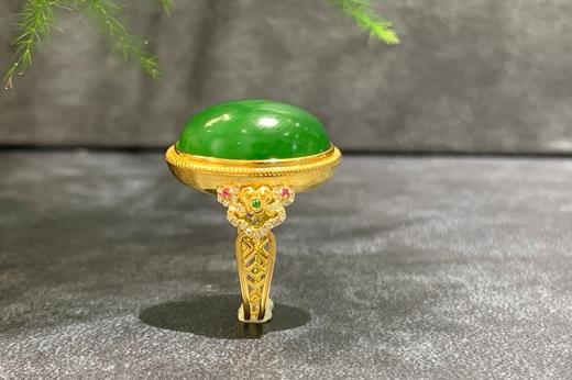 【御珠宫坊】金镶碧玉戒指 商品图2