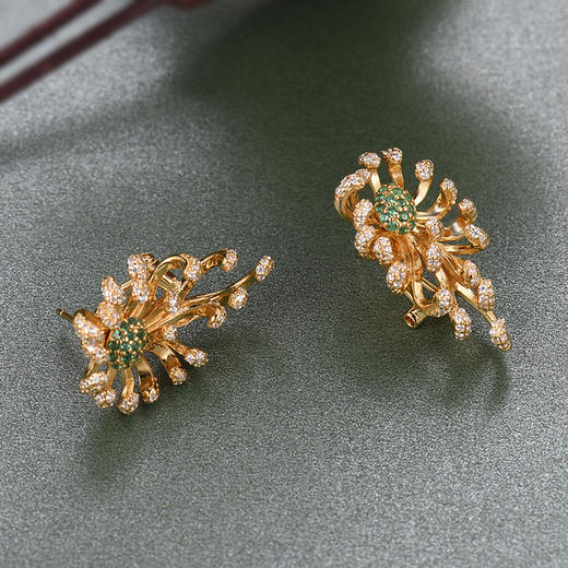 【采购专享】宫里的世界&BYJ 菊花系列  菊祥如意耳环 商品图1