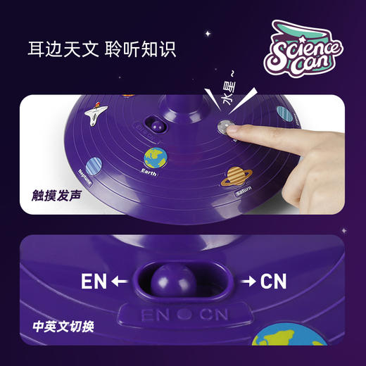 太阳系八大行星模型旋转儿童宇宙仿真玩具科学罐头语音星空投影仪 商品图4