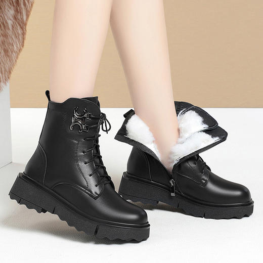 XV-DM5817跨境21秋季新款女靴中跟粗跟英伦复古马丁靴DM5817 商品图2