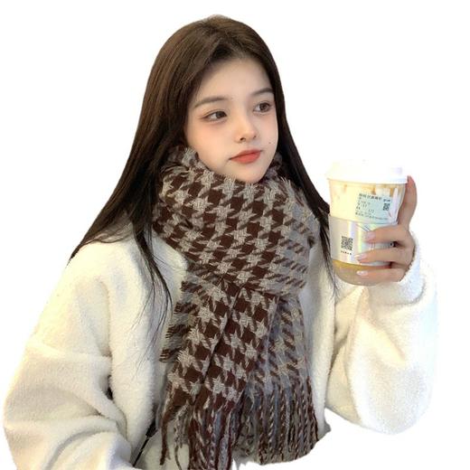 「12.12直降！双十二狂欢」2021年新款围巾女千鸟格ins冬季韩版百搭学生情侣男披肩保暖围脖 商品图4
