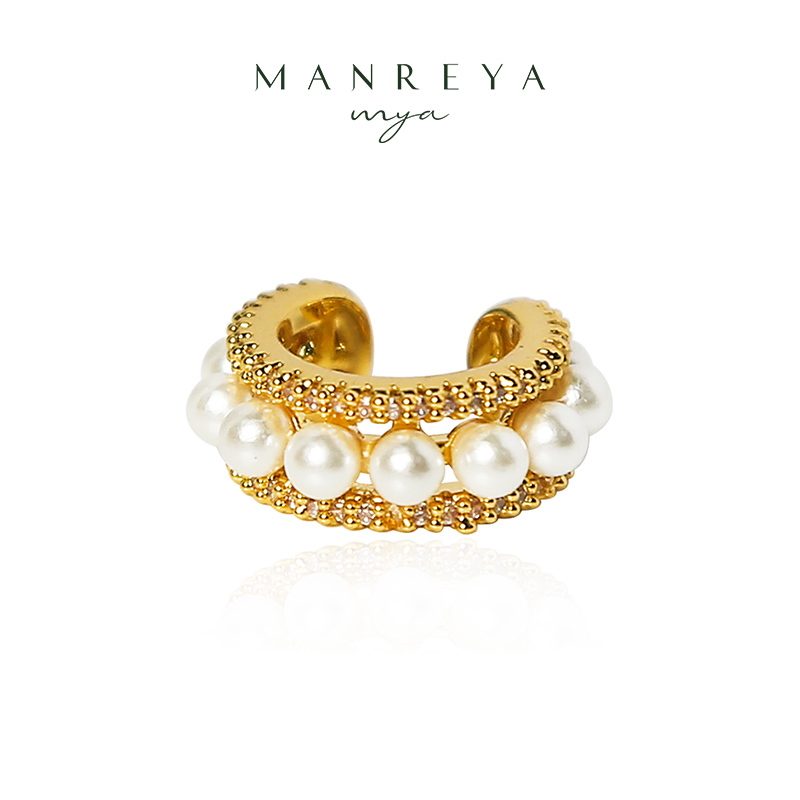 Manreya玛芮雅“珠光女神”贝珠耳夹无耳洞简约气质百搭通勤耳饰