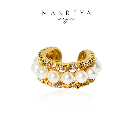 Manreya玛芮雅“珠光女神”贝珠耳夹无耳洞简约气质百搭通勤耳饰 商品图0