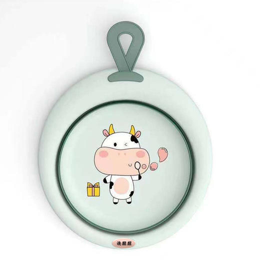 新生儿婴儿洗脸盆初生宝宝小盆洗脚洗pp盆儿童可折叠盆子奶牛脸盆 商品图5