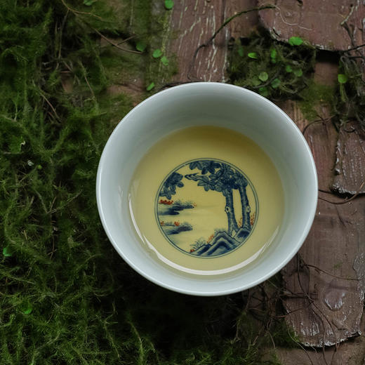 青花釉里红春耕图杯 商品图2