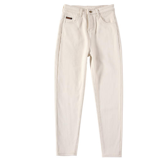 高腰直筒牛仔裤女2020年新款秋装显瘦百搭宽松米白色九分烟管裤子1801-WX072-DJ99 商品图4