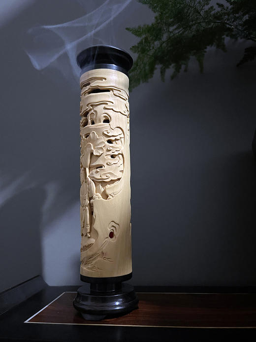 和合二仙°黄杨木小香筒 商品图3