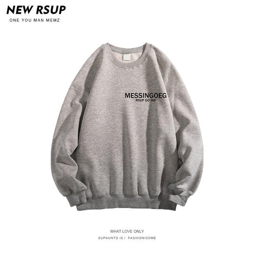 秋冬季新款ins港风男生加绒卫衣休闲宽松套头学生百搭潮流上衣服 商品图2