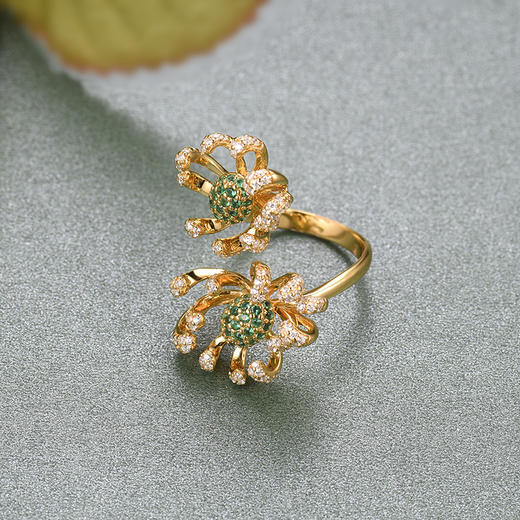 【采购专享】宫里的世界&BYJ 菊花系列  菊祥如意戒指 商品图1