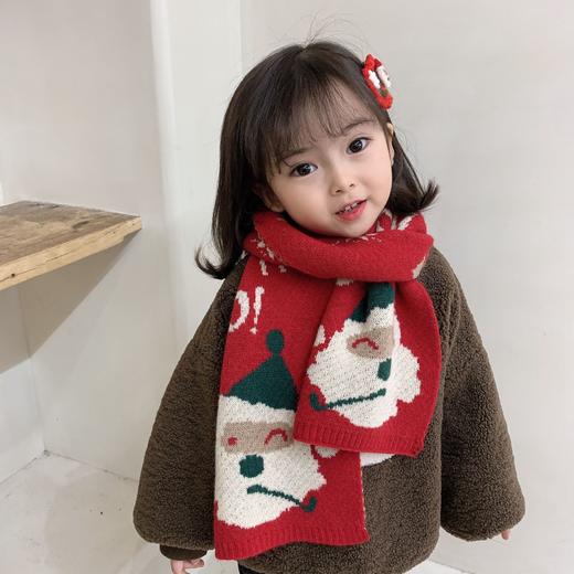 【氛围感拉满！圣诞节宝ᴗ宝围巾135*20cm】冬季圣诞儿童宝宝可爱围巾保暖针织宝宝围脖韩版圣诞男童女童披肩毛线围脖 商品图1