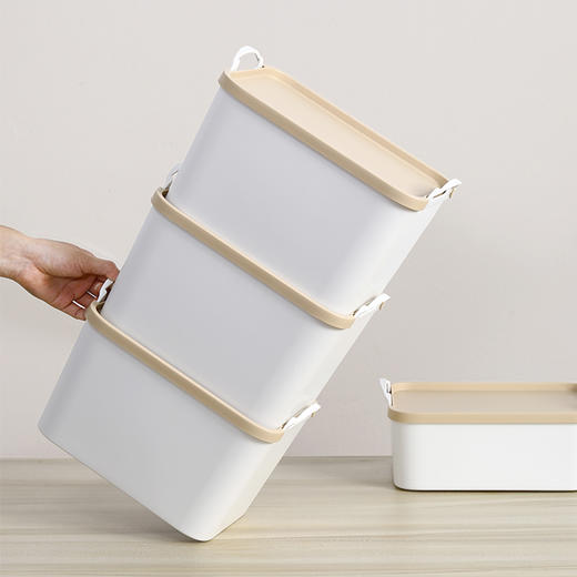 孙小美手提收纳箱 搬家厨房用品打包箱零食玩具收纳盒带盖塑料整理杂物化妆品储物筐 商品图2