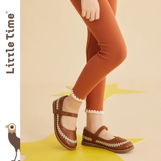 littletime女童打底裤春秋款2022新款纯棉外穿儿童长裤子 商品图2