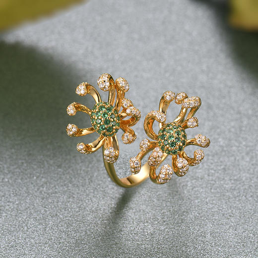 【采购专享】宫里的世界&BYJ 菊花系列  菊祥如意戒指 商品图0