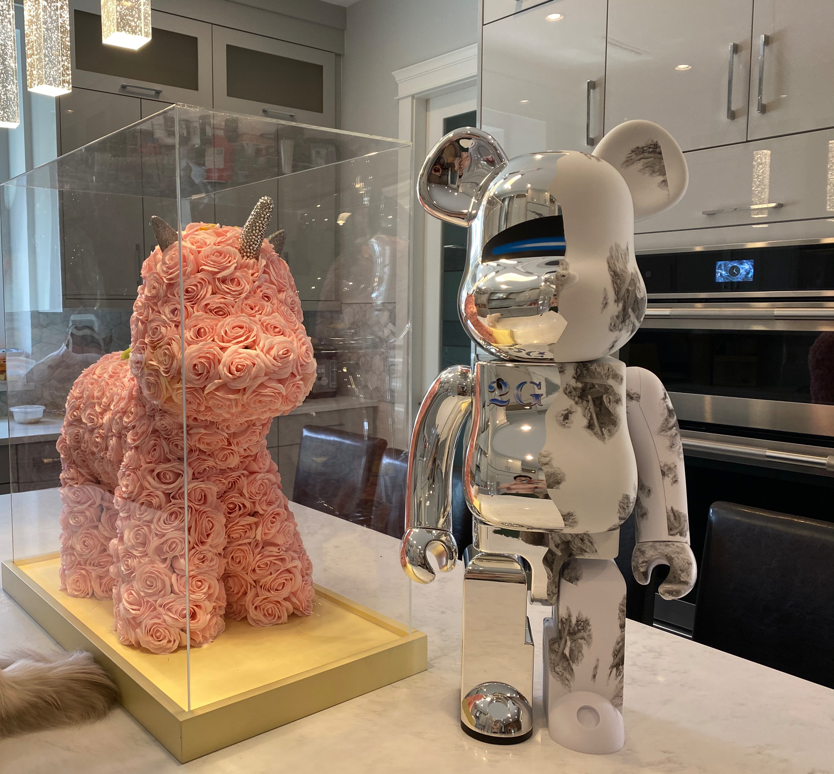 bearbrick 空山基 丹尼尔三方联名 2g熊王 一半电镀金属银 一半磨砂