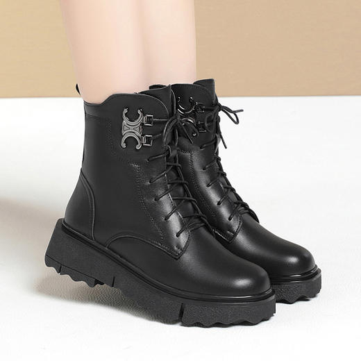 XV-DM5817跨境21秋季新款女靴中跟粗跟英伦复古马丁靴DM5817 商品图1