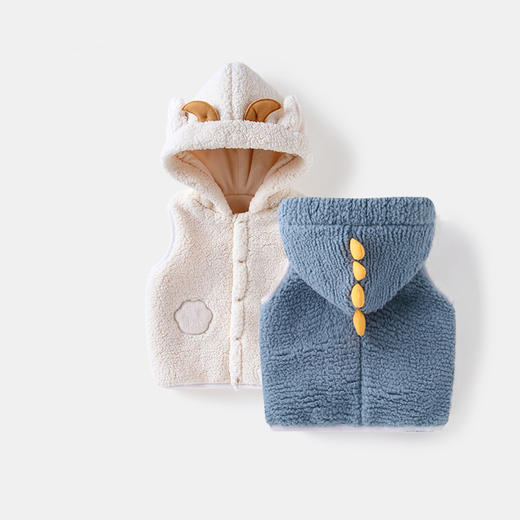 【快速锁温 保暖舒适】儿童马甲秋冬季保暖婴儿背心可爱男童坎肩女宝宝外穿连帽外出衣服 商品图0