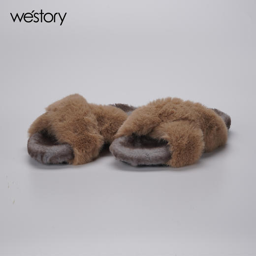 westory2021秋冬新款仙女风毛毛拖鞋网红时尚家居秋冬棉拖WZ21J81671 商品图0