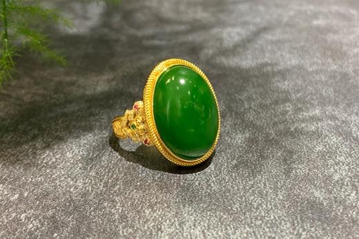 【御珠宫坊】金镶碧玉戒指 商品图1