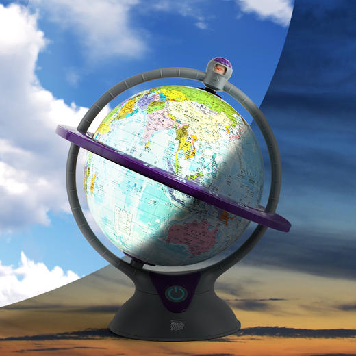【黑金专享】科学罐头3合1高清发光世界地球仪儿童中小学生用地理摆件灯20cm大 商品图1