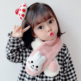 「12.12直降！双十二狂欢」秋冬防兔绒儿童围巾保暖男女童小孩小兔毛绒围脖拼色毛绒宝宝脖套